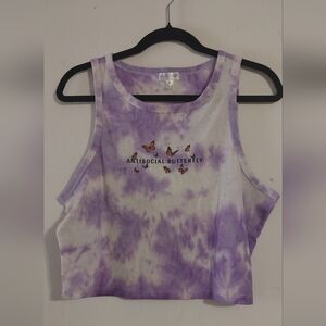 Antisocial Butterfly Sleeveless Crop Tank Top